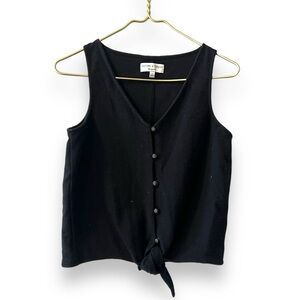 Madewell Texture and Thread Black Vest Tie Top